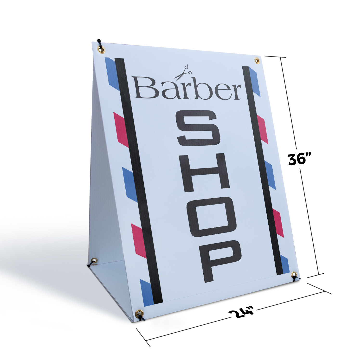 Barber Shop A-Frame Sidewalk Sign Haircuts Grooming Services Bold Look