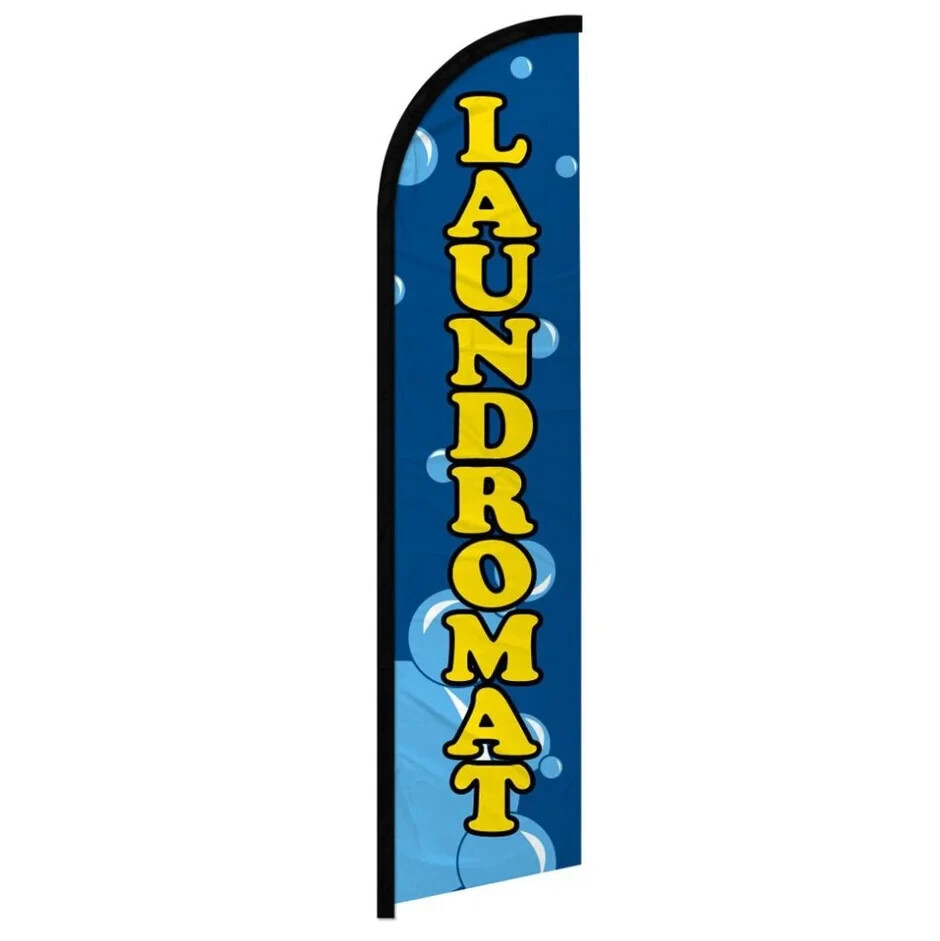 Laundromat Windless Advertising Banner Flag for Laundry Coin-Laundromat Business