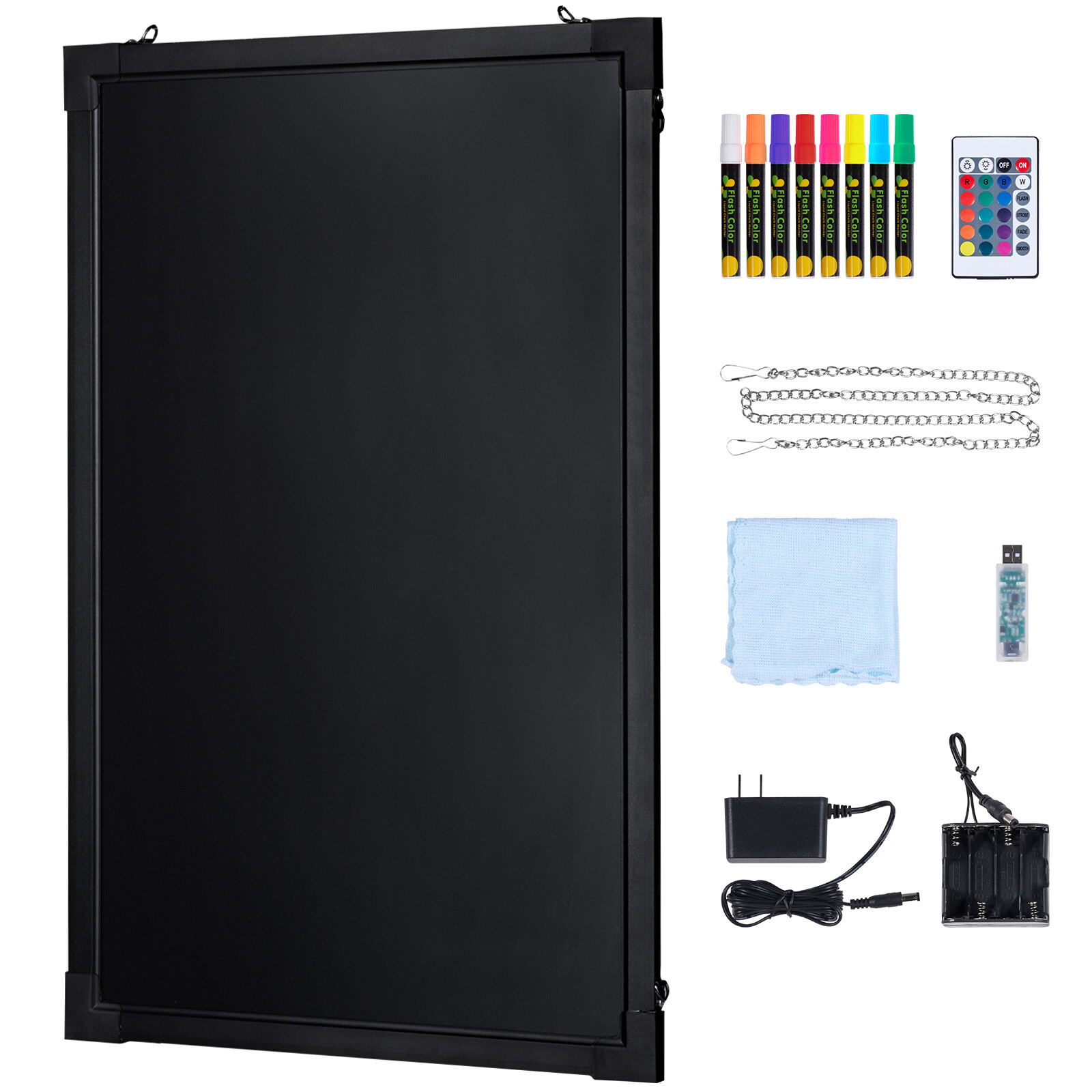 VEVOR LED Message Writing Board 24″x16″ Illuminated Erasable Lighted Chalkboard