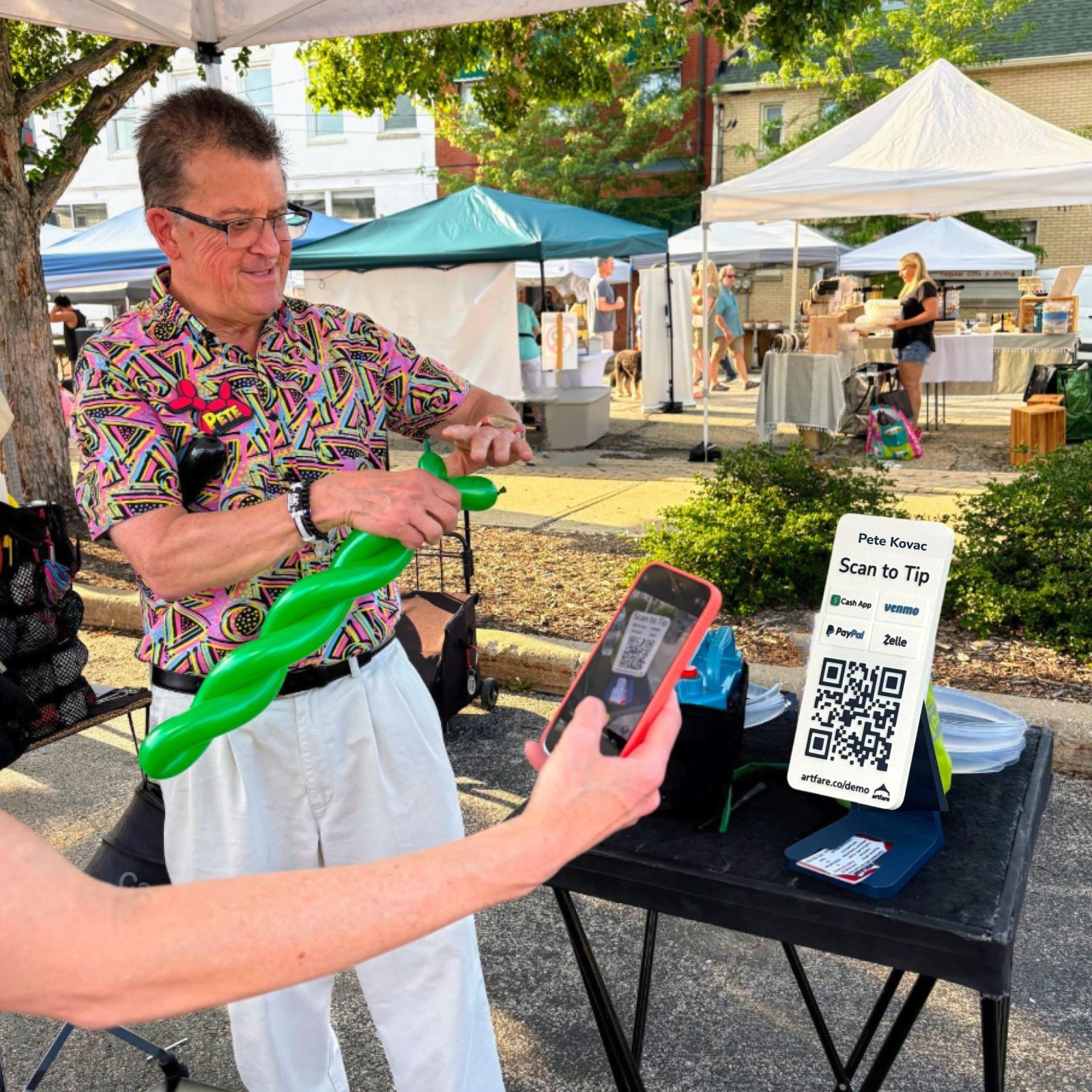 QR Code Payment Sign with Business Card Dispenser – Artfare Slim