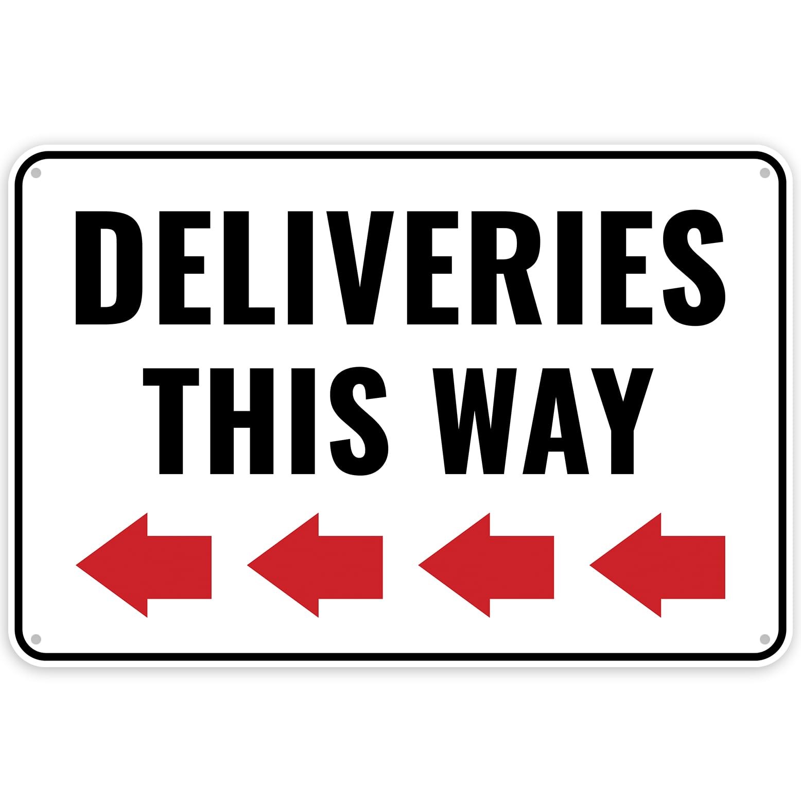 1PC Deliveries This Way Sign Left Arrow, 12 x 8 Inches – Aluminum – Packages …