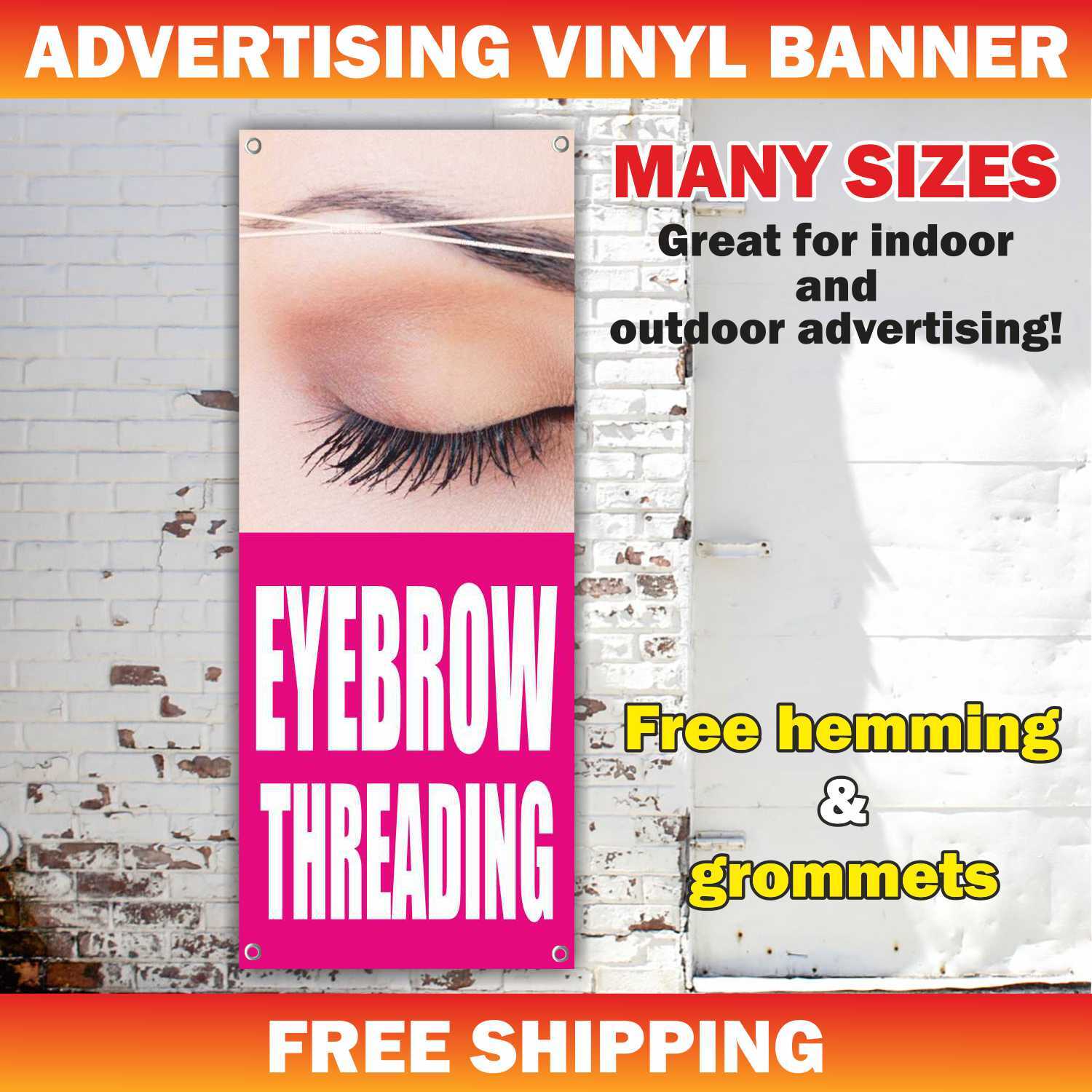 EYEBROW THREADING Advertising Banner Vinyl Mesh Sign beauty salon barber hairs