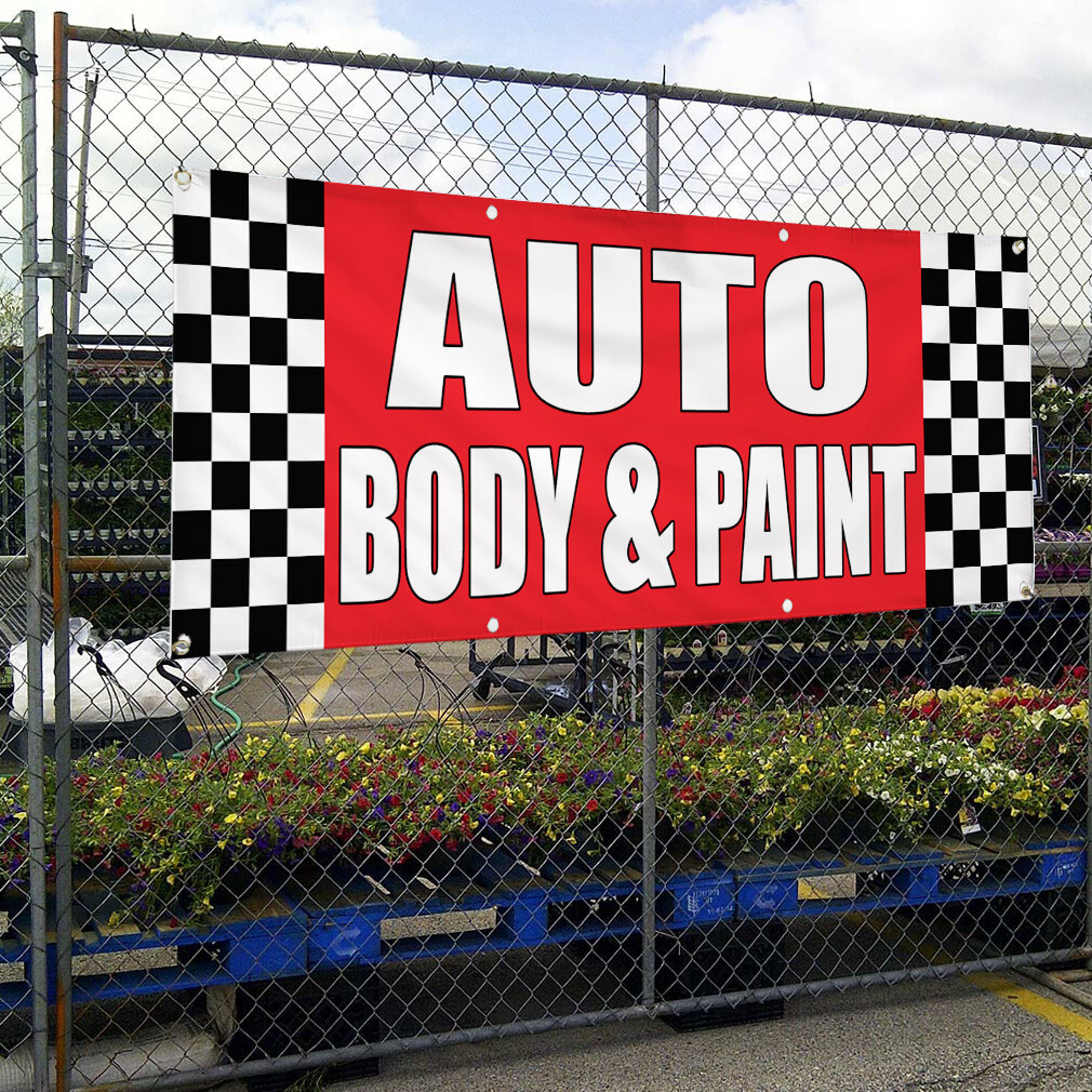 Vinyl Banner Multiple Sizes Auto Body & Paint Auto Body Shop Car Repair A
