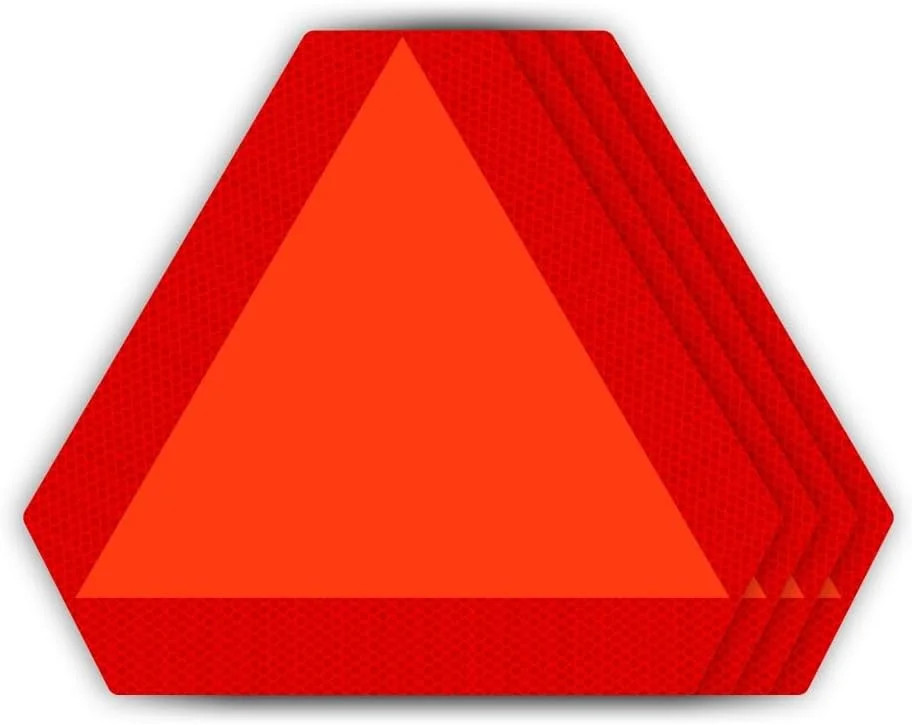 IGNIXIA (Pack of 04) Slow Moving Vehicle Sign, PVC Vinyl Decal Slow Moving Vehic
