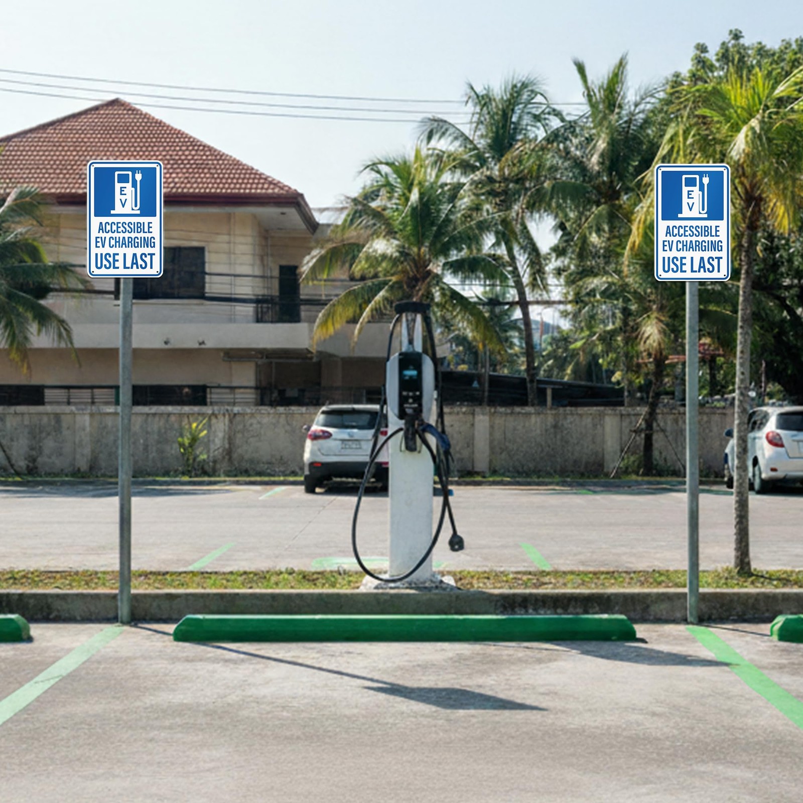 Accessible Electric Vehicle Charging Sign Aluminum EV Parking 12×18 Inch