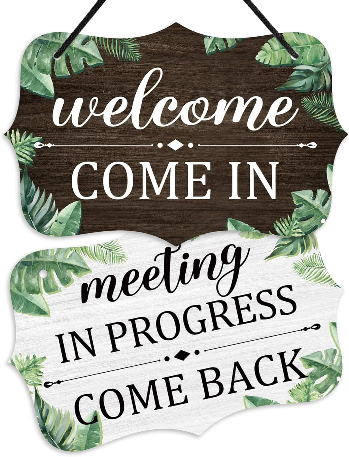 Meeting in Progress Please Come Back, Double Sided PVC Meeting Room Sign for Off