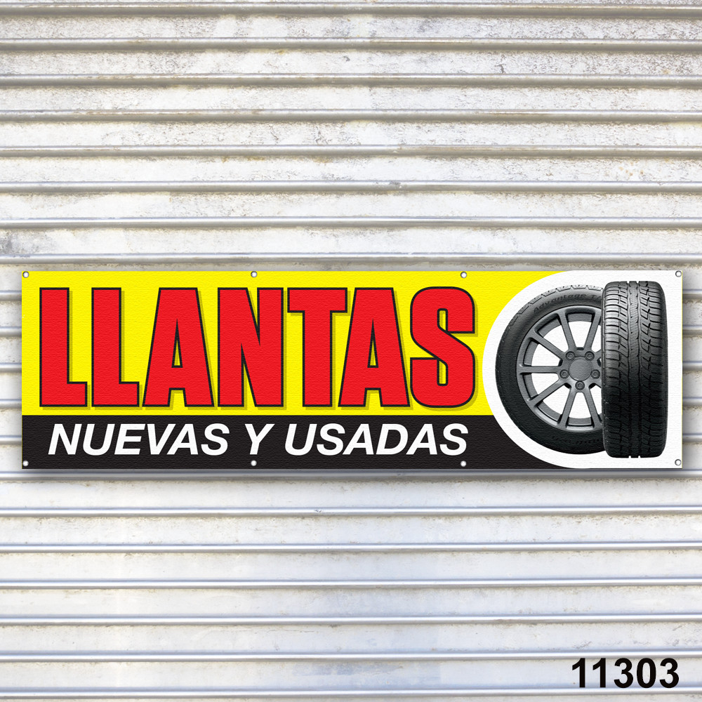 Llantas Nuevas y Usadas Banner Signo