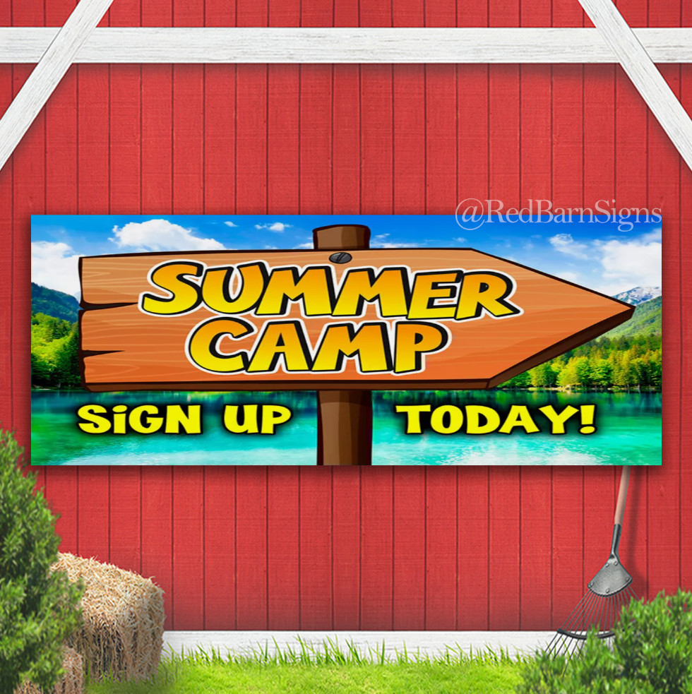 SUMMER CAMP – One-Sided Banner Sign with Grommets