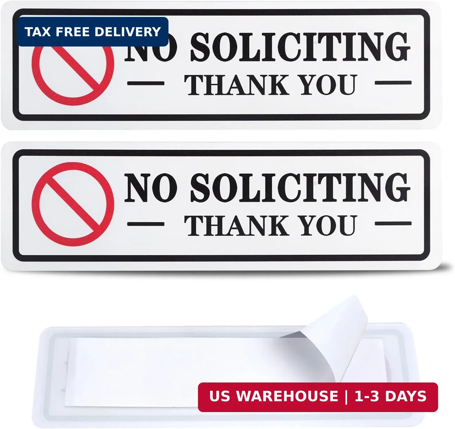 2 Pack No Soliciting Sign for House That Keeps Solicitors Away, 2 Super Strong T