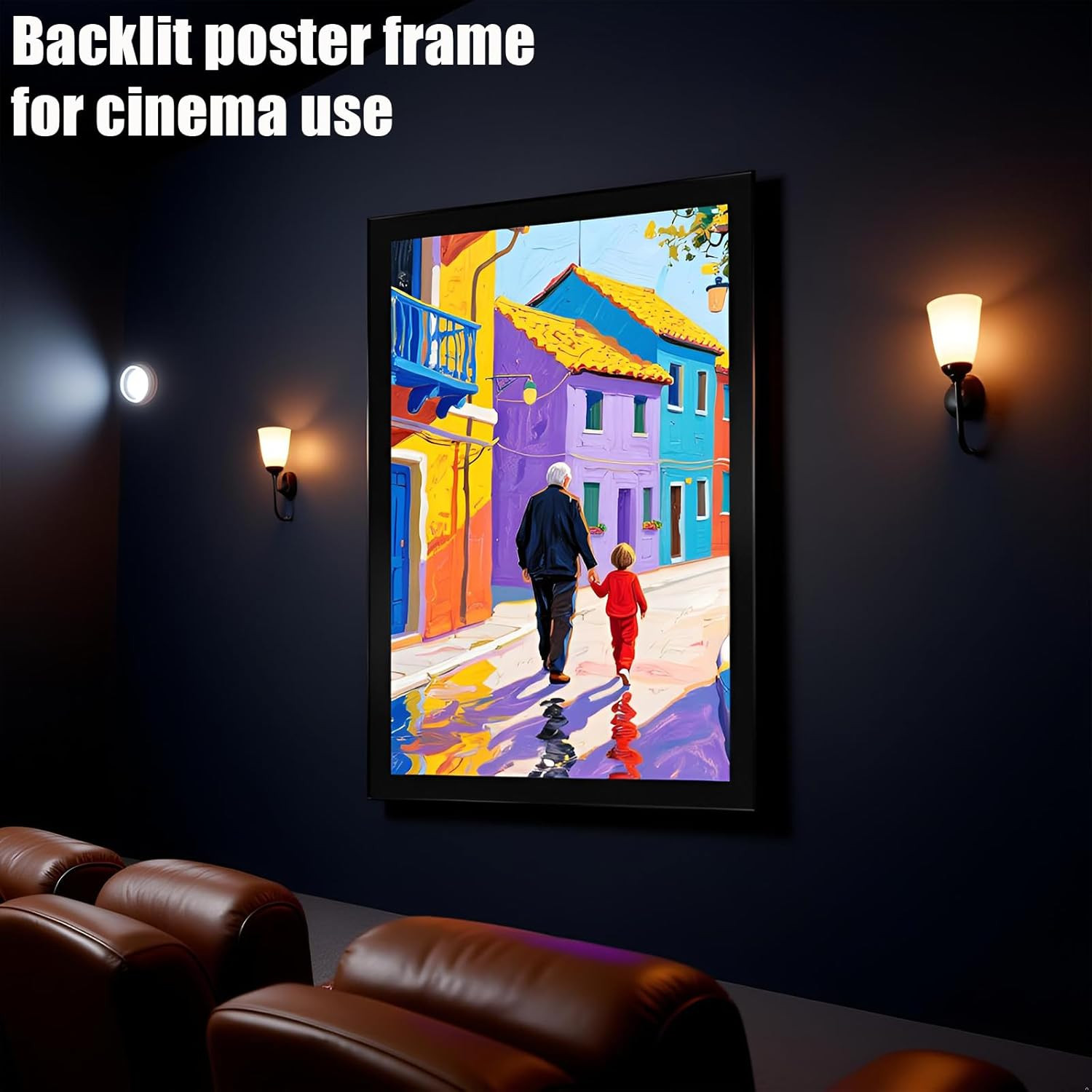 LED Backlit Poster Frame 24×36 Inch with Dimmer – Perfect for Home & Office