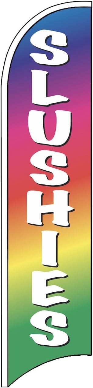 SLUSHIES Windless Swooper Flag Feather Banner Sign 2.5×11.5 Ft rb