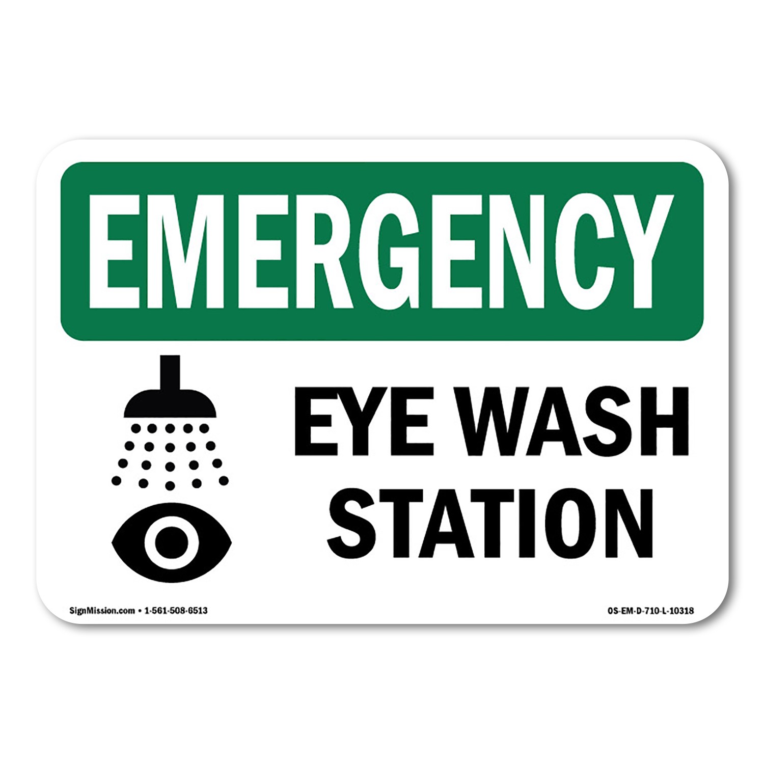 Eye Wash Station OSHA Emergency Sign Metal Plastic Decal