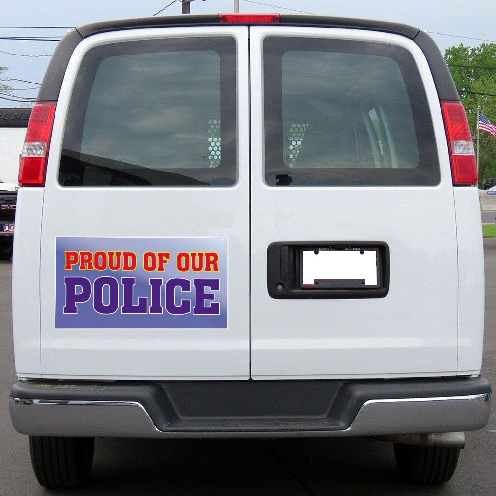 Car Magnet Set of 2 Proud of Our Police Advertising Printing Industrial Sign