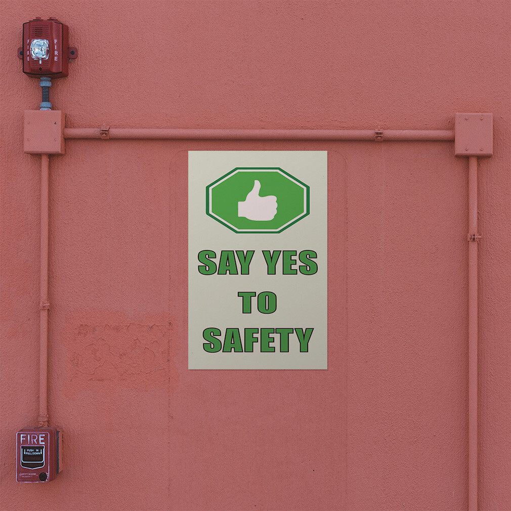 Door Decals Vertical Vinyl Stickers Multiple Sizes Say Yes to Safety Vinyl