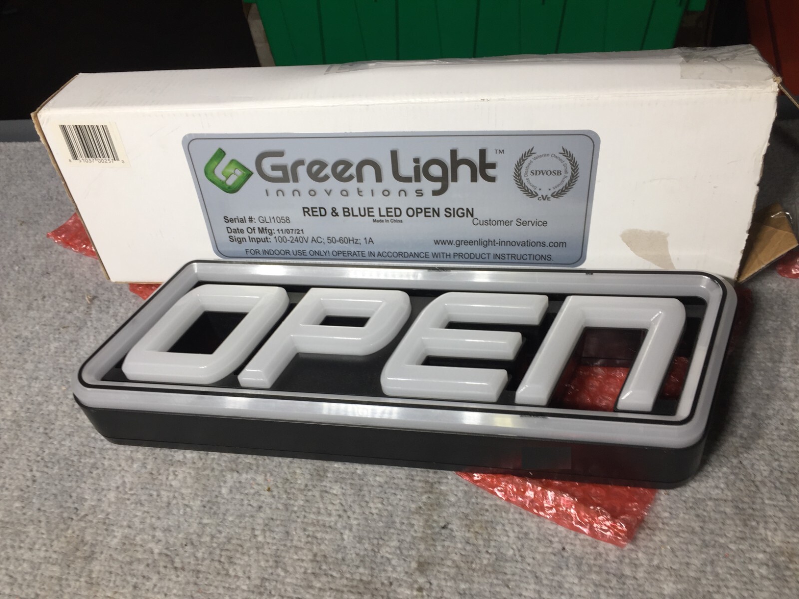 Super Bright LED Open Sign – Ultra Bright LEDs in Vibrant Red & Blue 15″ x 5″