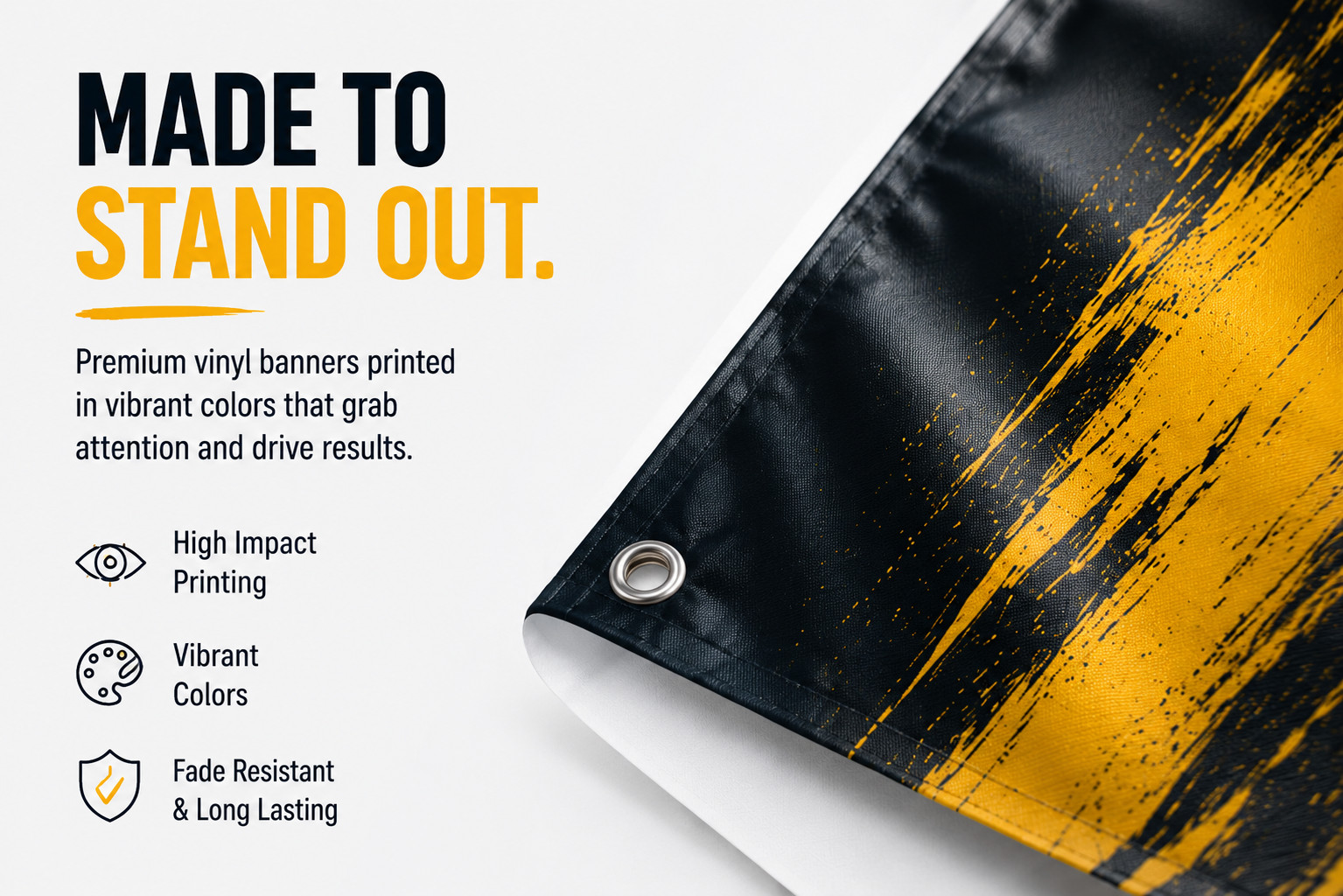 Custom Vinyl Banner Outdoor Waterproof UV Resistant 13oz Heavy Duty Made in USA