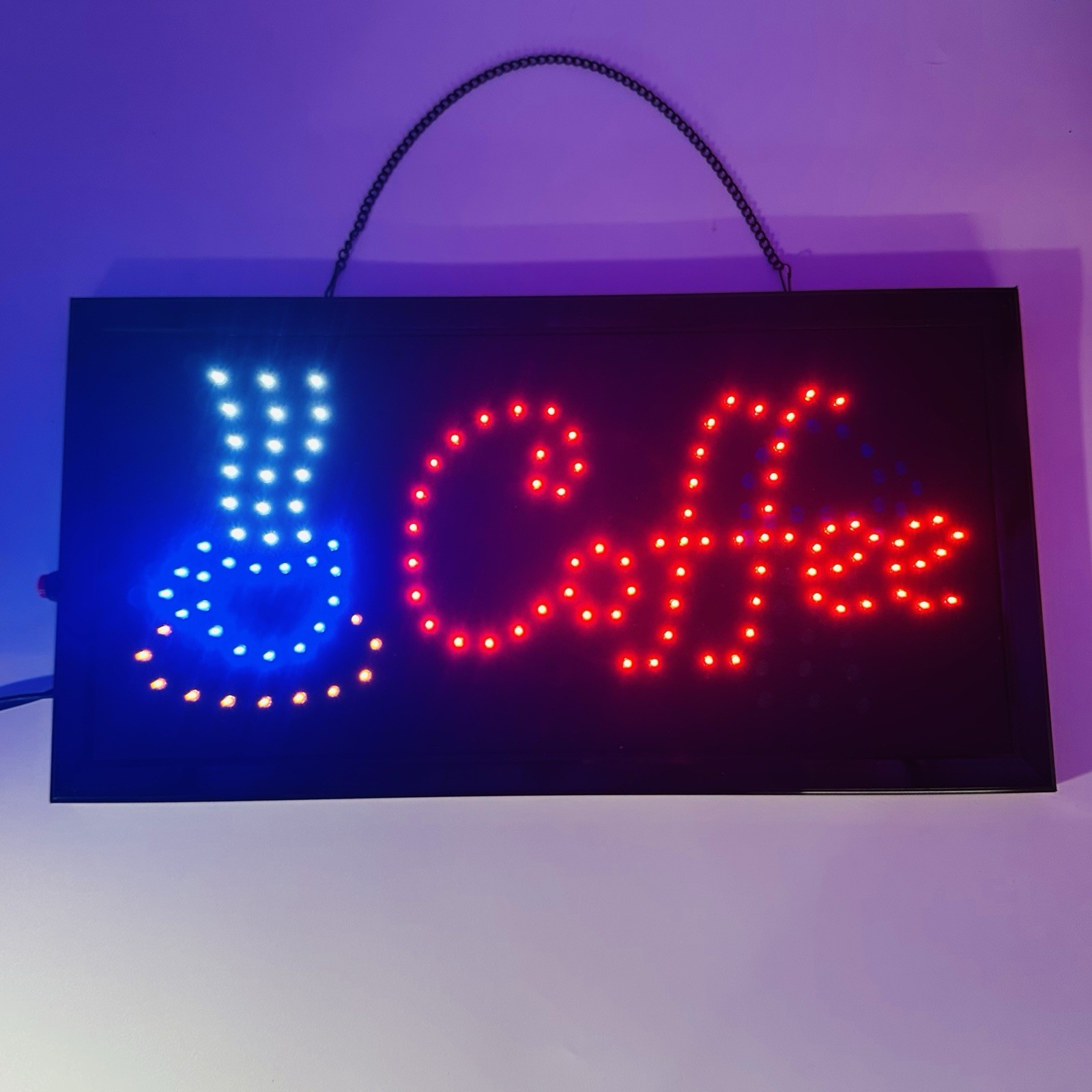 Animated Motion LED Restaurant Coffee Club SIGN On/Off Switch Open Light Neon