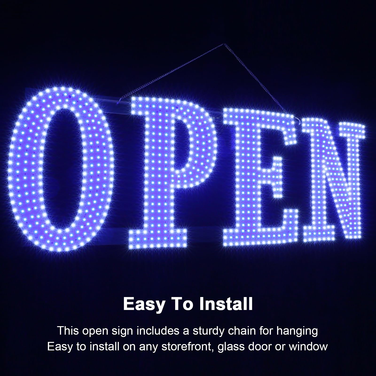40″x14″ Extra Large LED Open Signs for Business with Remote Controlled, 10 Le…