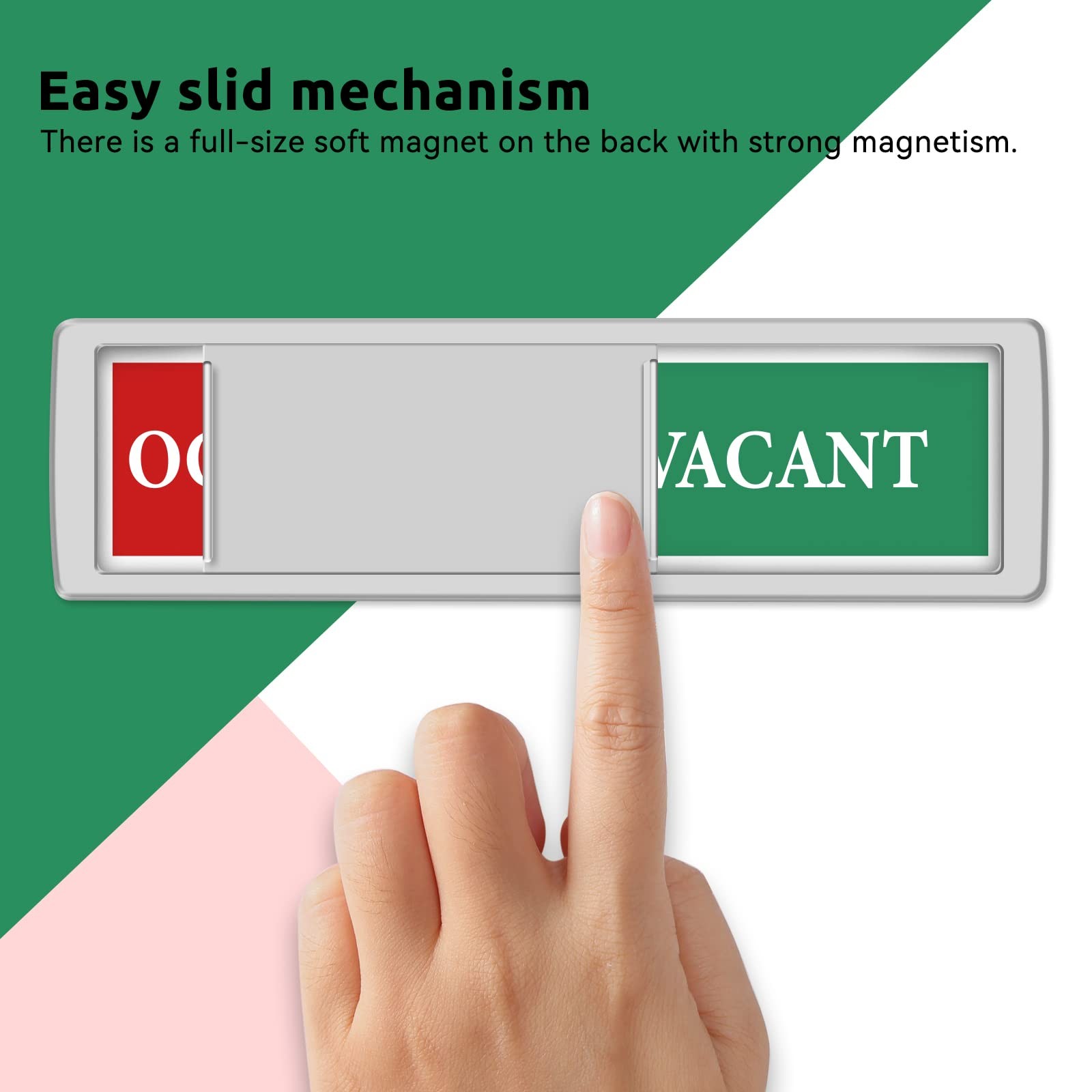 Vacant Occupied Door Slider Privacy Sign for Bathroom Home Office Restroom