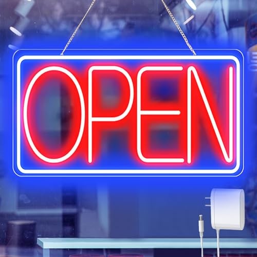 16.5″ X 9″ LED Neon Open Signs for Business -12V/2A Ultra Bright Sign Restaurant