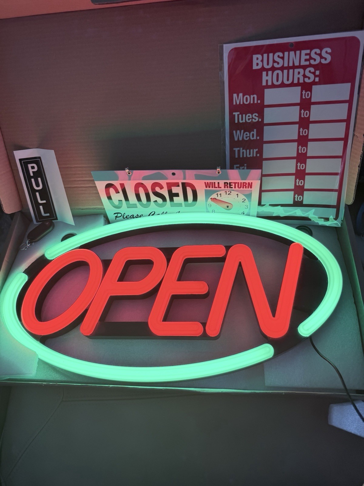 LED Open Sign,Bright Open Sign for Business Window with Remote Control,24×12 …