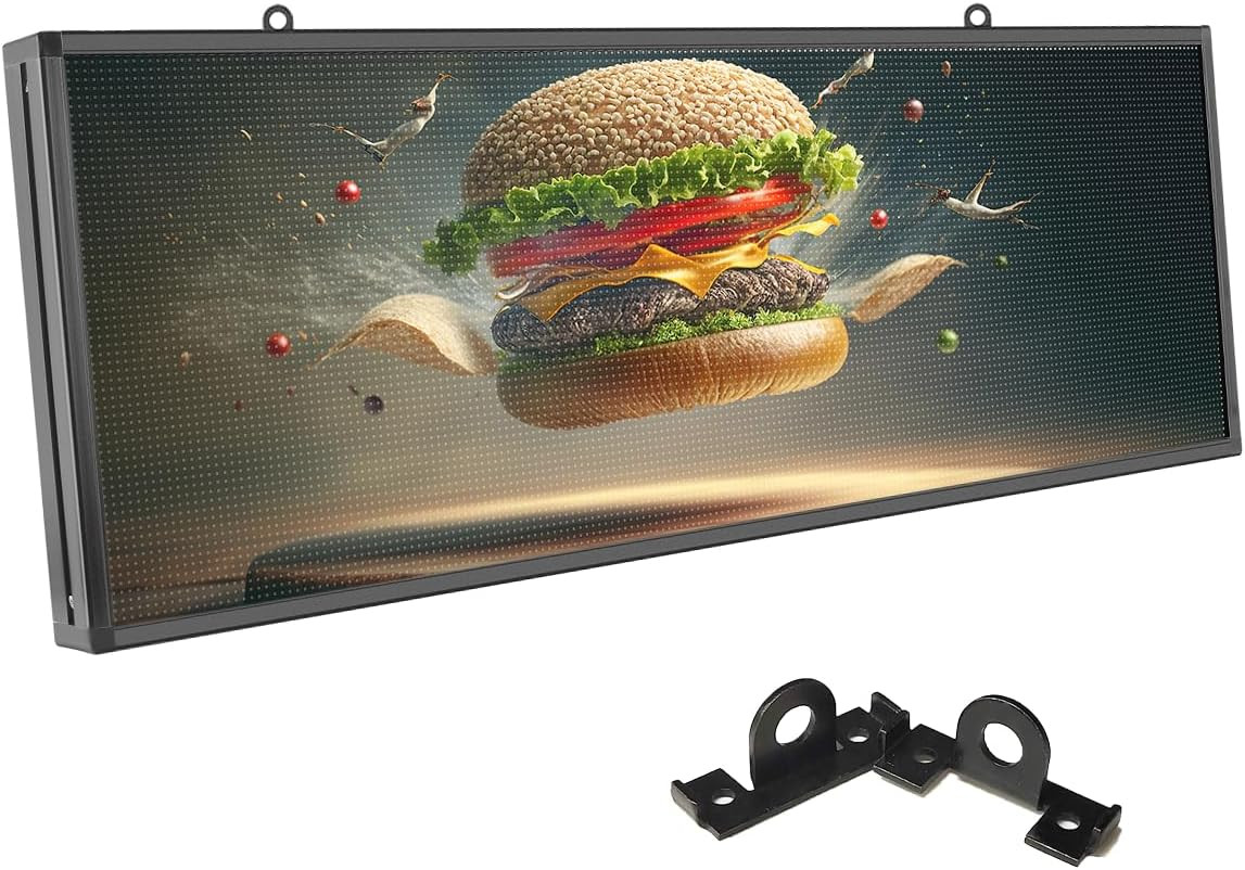 40”x17” Programmable LED Sign, WiFi/USB Control, Waterproof for Outdoor Use