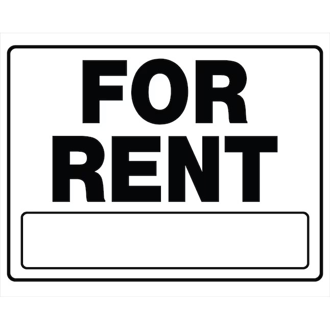Hillman For Rent 20-in x 24-in Corrugated plastic Rent/For rent Sign