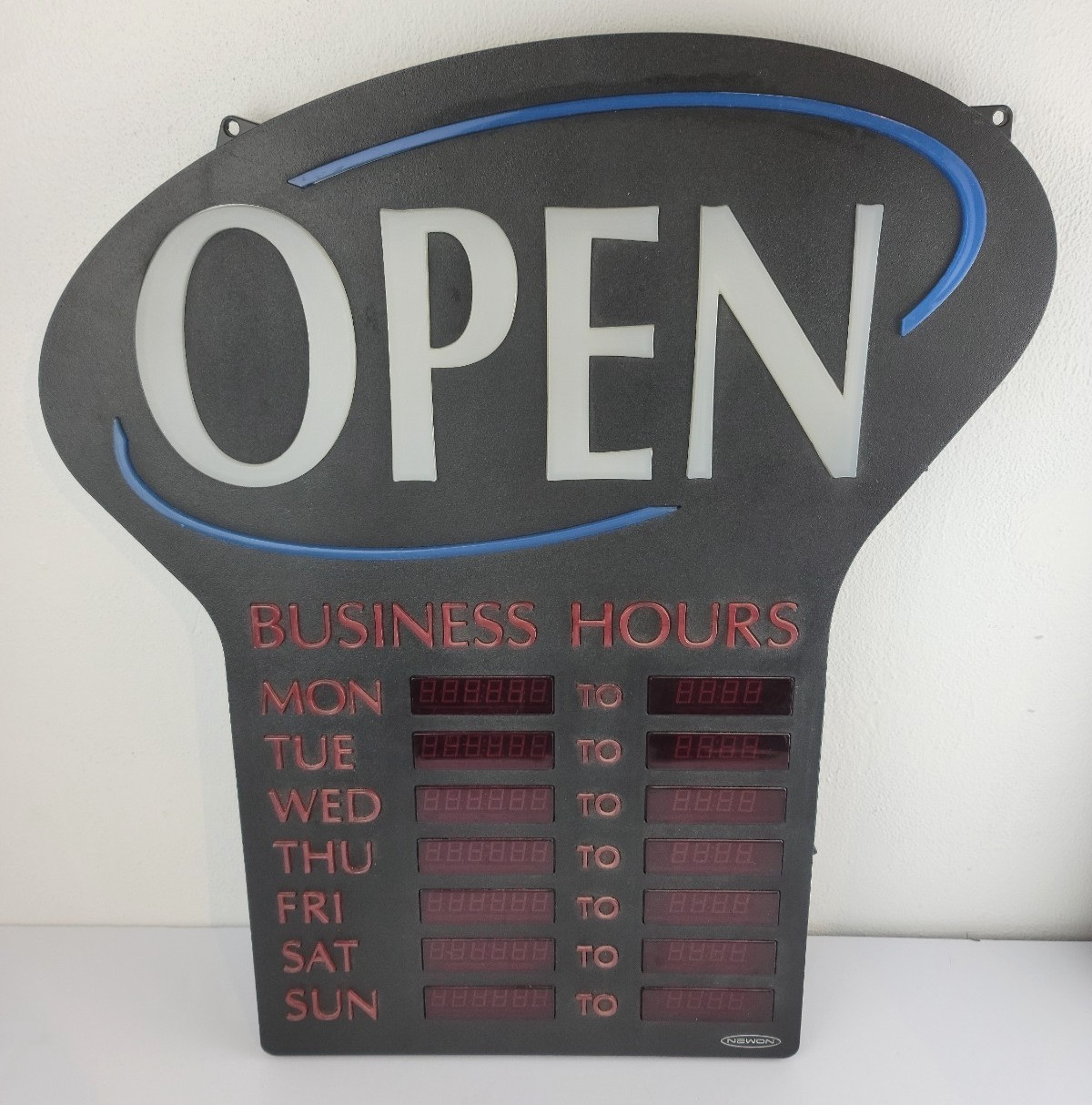 Newon LED OPEN Sign with Programmable Business Hours and Flashing Effects 24″