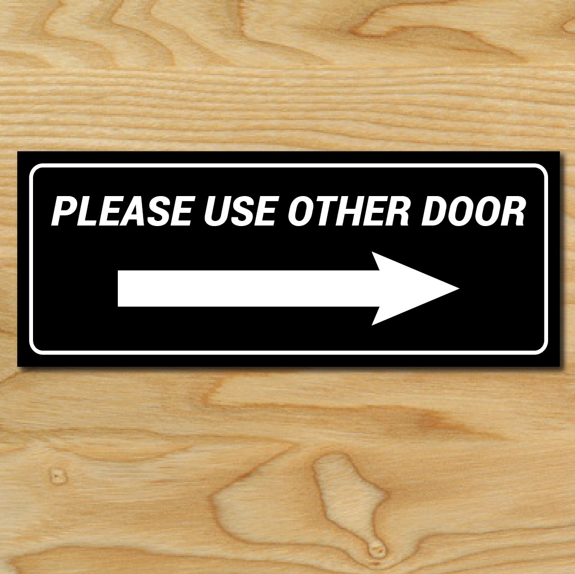 (1) PLEASE USE OTHER DOOR Sign Sticker Business Decal Store 2.5″x6.25″ Window