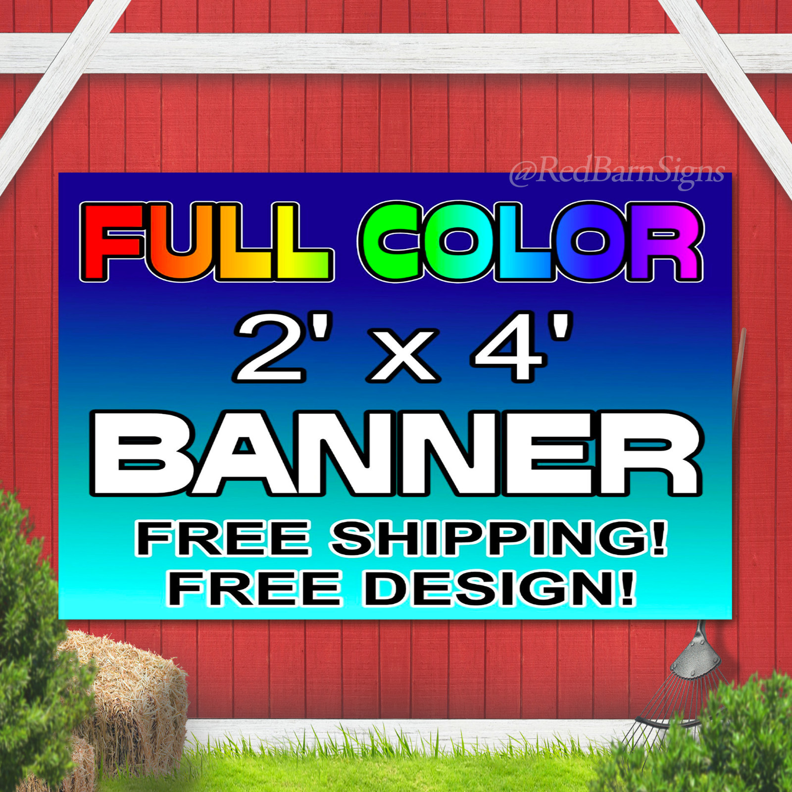 Custom Vinyl Banner 13oz Full Color Outdoor Banner FREE DESIGN