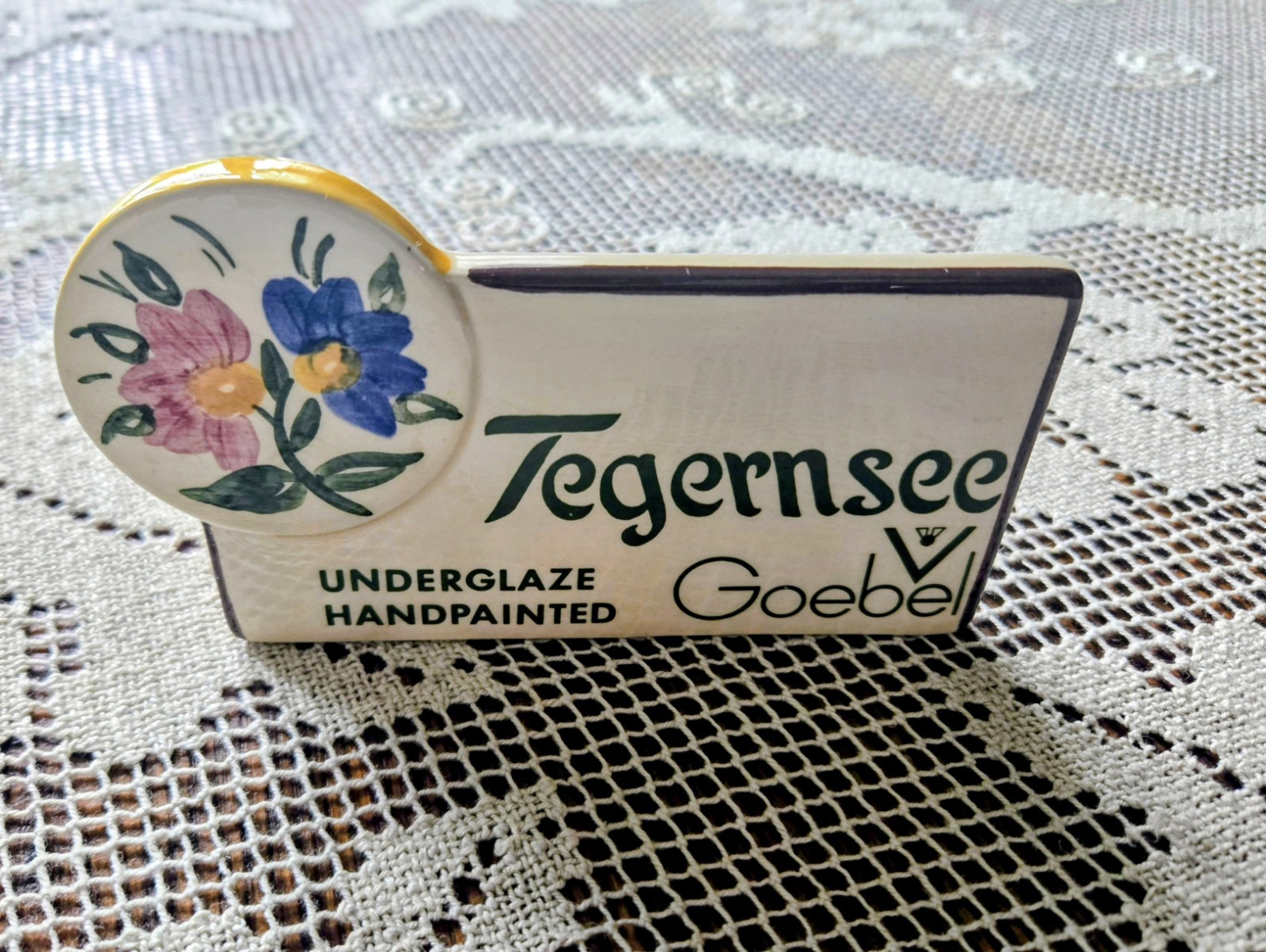 Vintage TEGERNSEE PORCELAIN Dealer / RETAIL DISPLAY SIGN plaque
