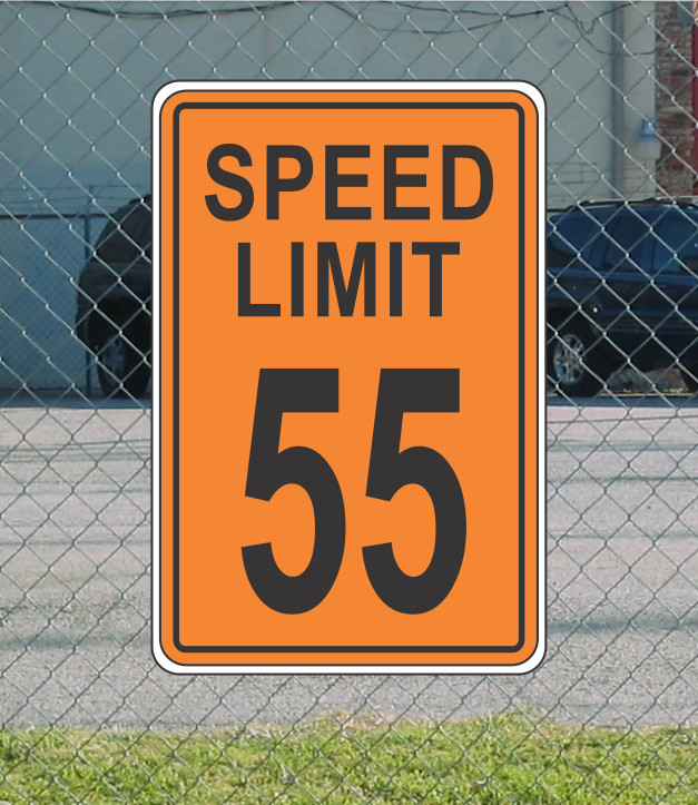 Orange Speed Limit 55 Metal Sign for Street Road Highway Parking Lot 12″x18″ mph