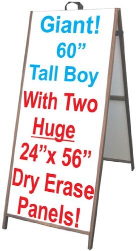 NEOPlex 25″ x 60″ Sidewalk A-frame Sandwich Board Sign w/Dry Erase Insert Panels