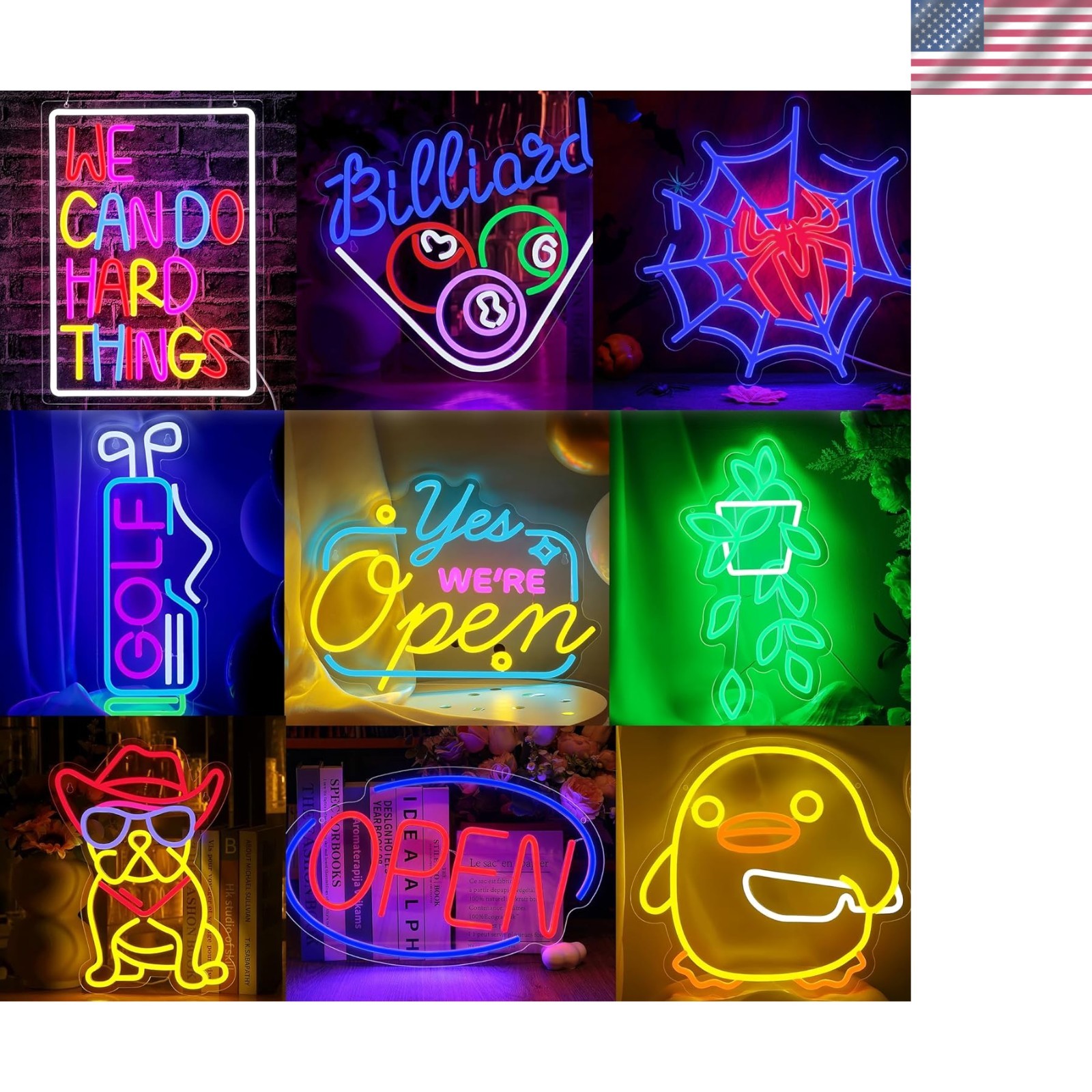 16×10 LED Neon Open Sign – USB Powered Bright Business Display in Mixed Colors