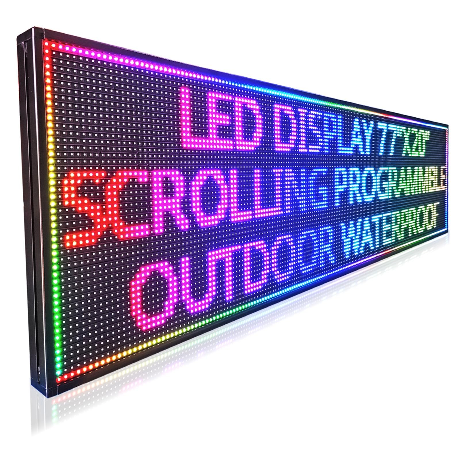 HS Programmable Scrolling Led Sign Digital Signs Outdoor WaterproofP10 77’’x20’’