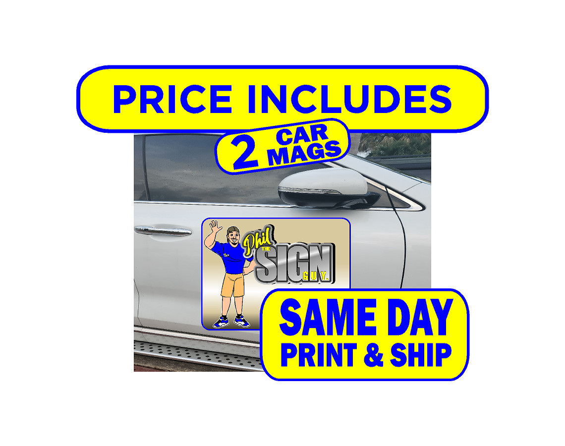 2 PACK – 10×20 INCH CUSTOM CAR MAGNETS MAGNETIC AUTO TRUCK SIGNS MADE IN THE USA
