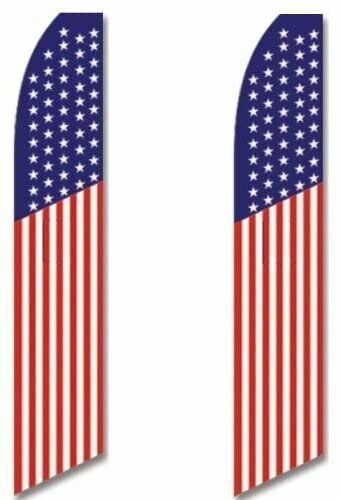 2 (two) Pack Tall Swooper Flags USA United States American Flag