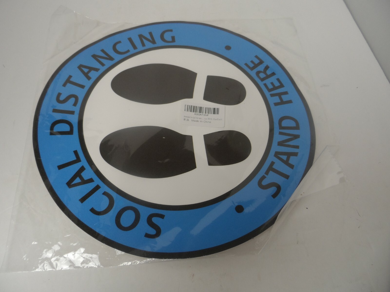 Social Distancing Floor Decal Sticker 11 inch Blue/White (5 pack) US Stock -NEW