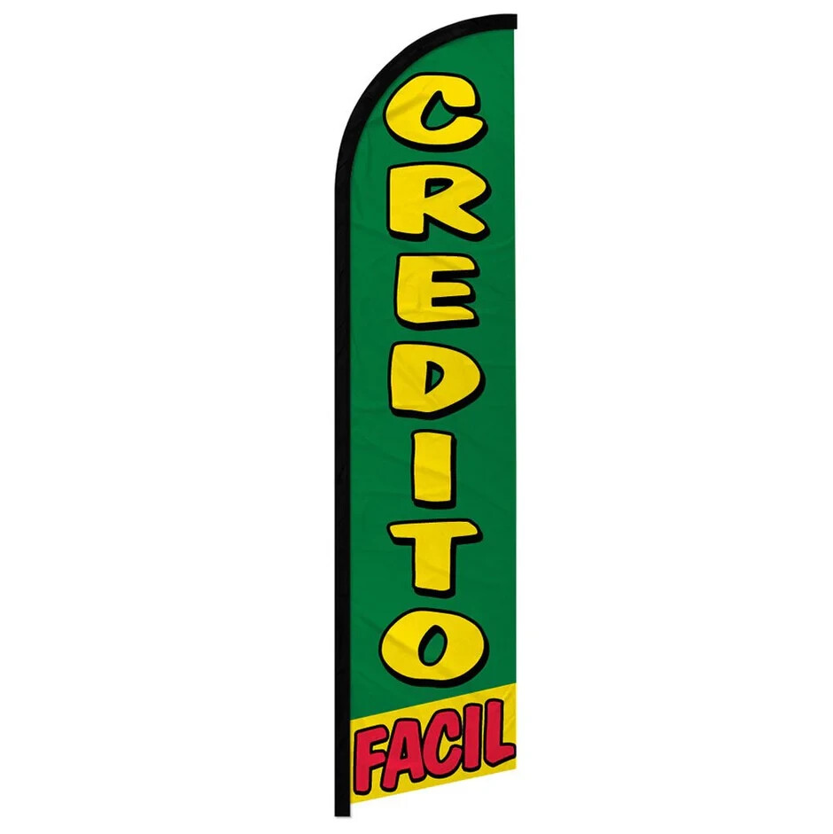 Credito Facil Windless Full Sleeve Advertising Easy Credit Auto Banner Flag