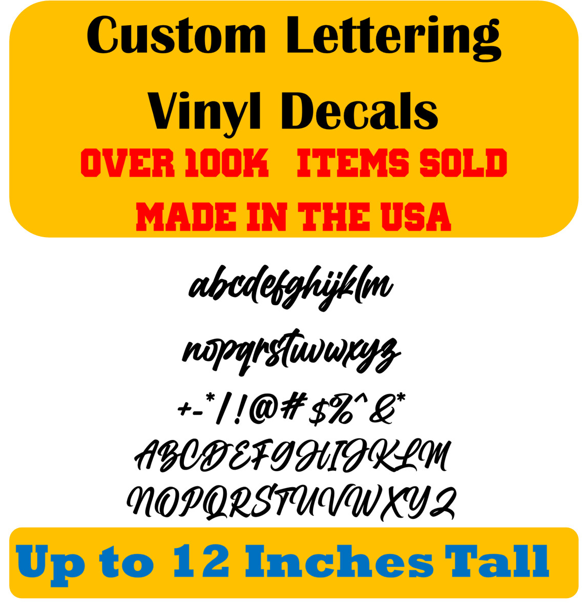 Custom Personalized Decal Vinyl Lettering Text Business Sign Calligraphy Script9