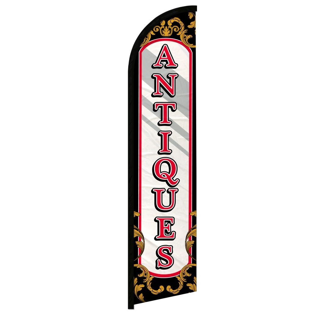 Antiques (Mirror) Windless Advertising Swooper Flag Antique Sales