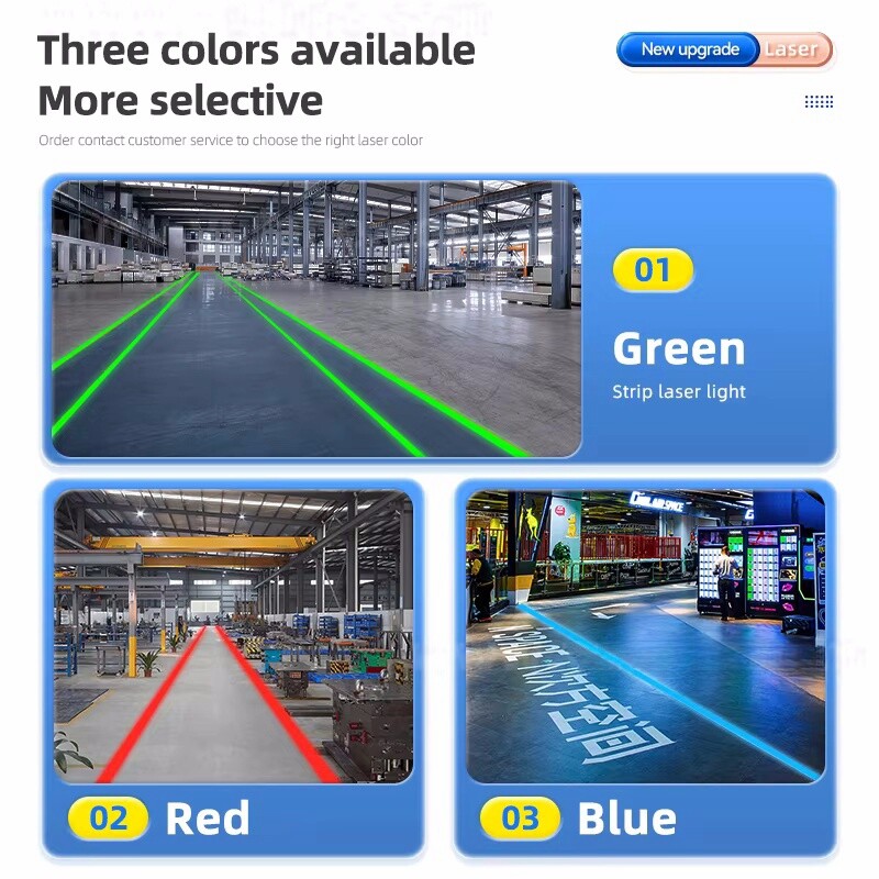 Green Industrial Line-Laser Light with Safety Warning Signs for Factory Workshop