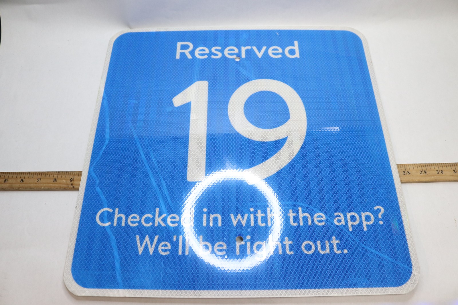 Checked in with The App? We’ll Be Right Out Reserved Sign #19 18″ x 18″