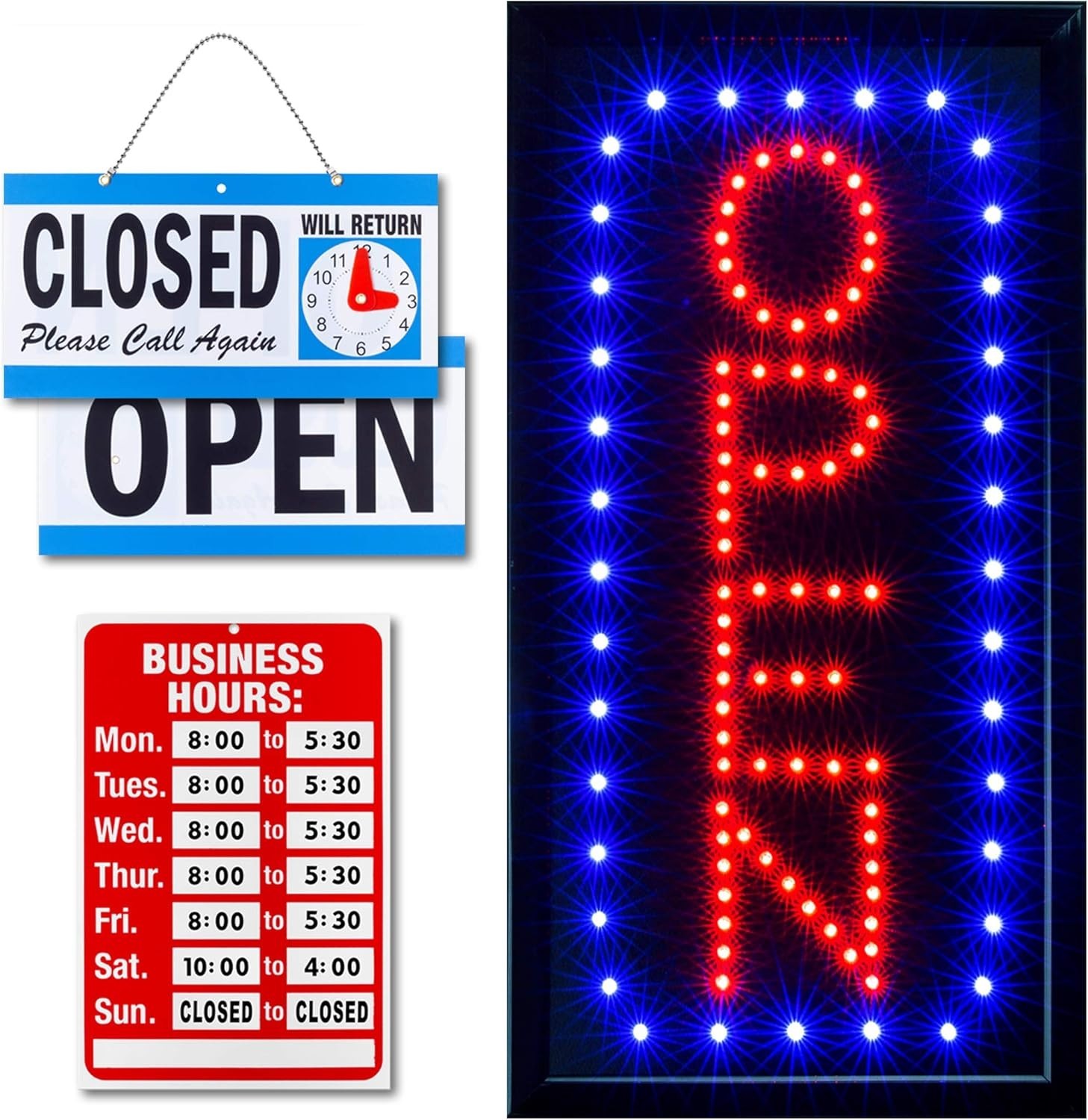 Modern Business Open Sign: Includes Business Hours