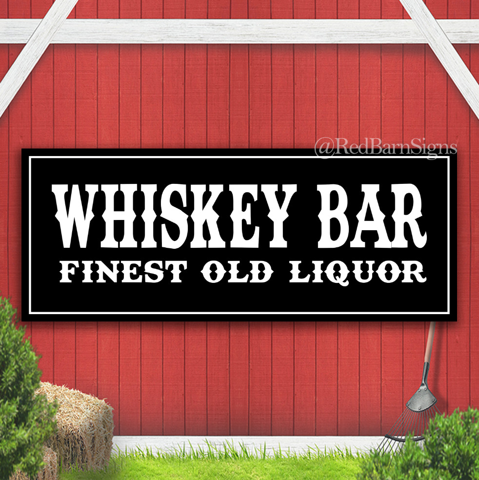 Whiskey Bar Finest Old Liquor Indoor Outdoor Banner Sign with grommets