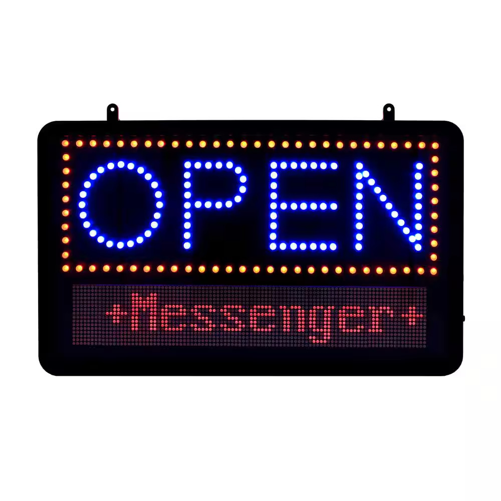 22 In. X 13 In. LED Programmable Message Board Open Sign