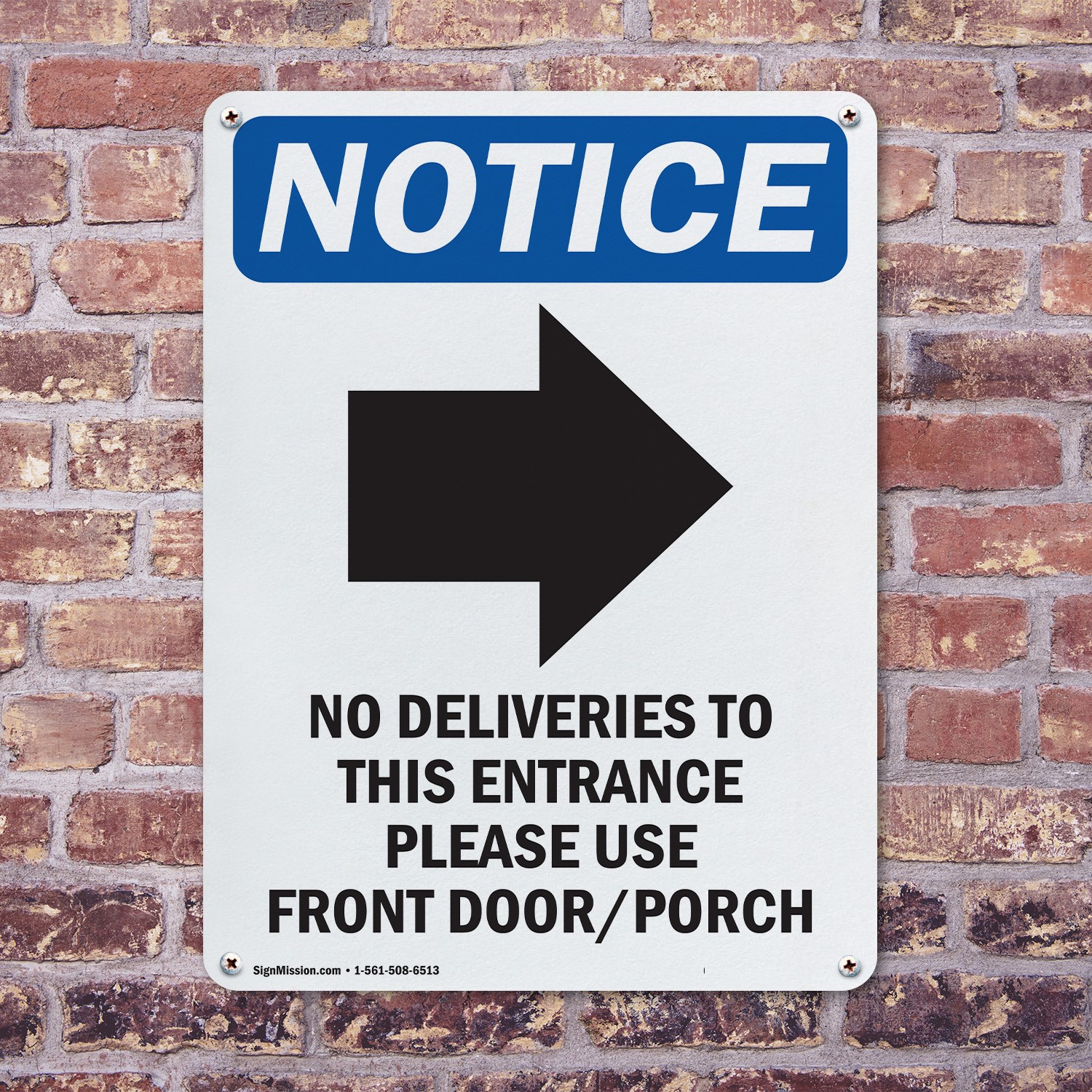 (2 Pack) No Deliveries To This OSHA Notice Sign Decal Metal Plastic