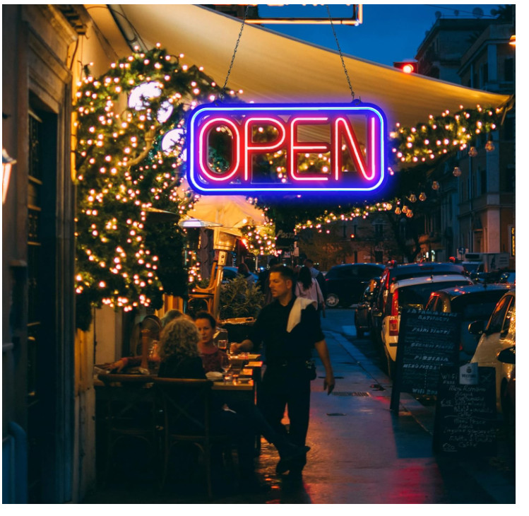 Bright LED Open Sign for Business – 32×16 Inch with Remote & Flashing Mode