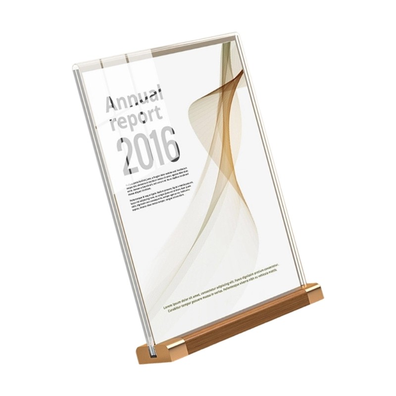 Clear Acrylic A 5 Tabletop Stand Document Holders Display Sign Stand With Base